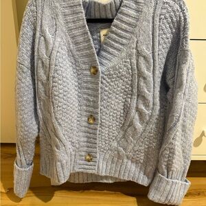 Abercrombie & Fitch Light Blue Cable Cardigan
